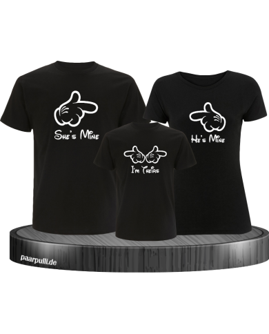 Shes Mine hes Mine im theirs Familienlook T Shirts in schwarz Shes Mine hes Mine im theirs Familienlook T Shirts in schwarz