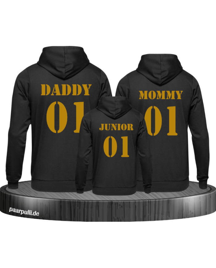 mommy daddy junior family schwarz gold