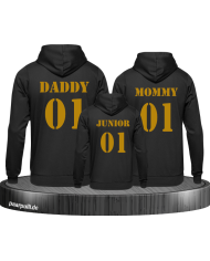 mommy daddy junior family schwarz gold
