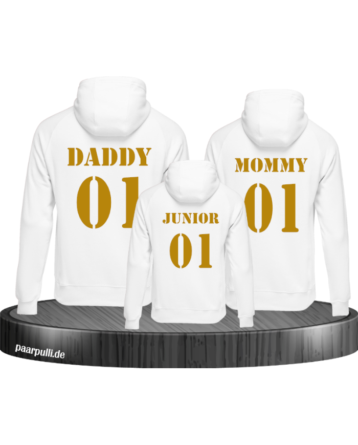 mommy daddy junior family weiß gold