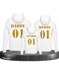 mommy daddy junior family weiß gold