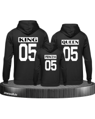King Queen Prince oder Princess Familienlook Partnerlook schwarz weiß