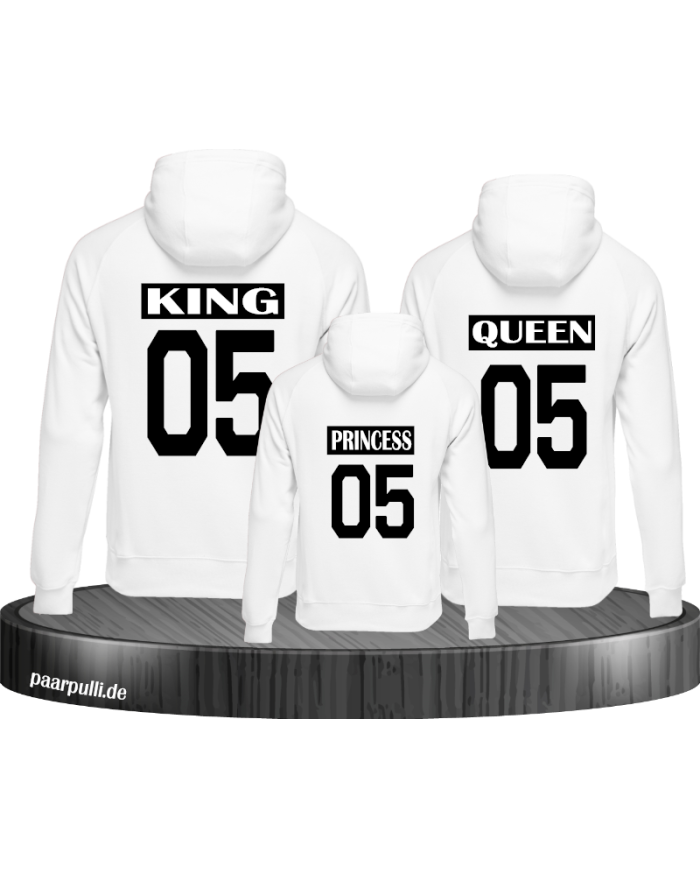 King Queen Prince oder Princess Familienlook Partnerlook schwarz weiß
