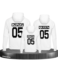King Queen Prince oder Princess Familienlook Partnerlook schwarz weiß