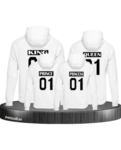 King Queen Prince Princess Familienlook Pullis weiß schwarz King Queen Prince Princess Familienlook Pullis weiß schwarz