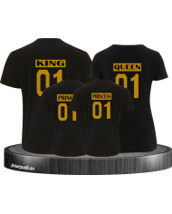 King Queen Prince Princess Familienlook T-Shirt Set.