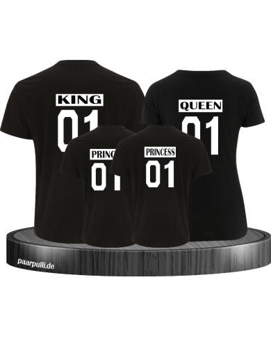 King Queen Prince Princess Familienlook schwarz weiß King Queen Prince Princess Familienlook schwarz weiß