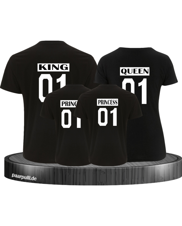 King Queen Prince Princess Familienlook schwarz weiß