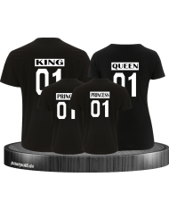 King Queen Prince Princess Familienlook schwarz weiß