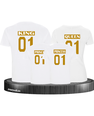 King Queen Prince Princess Familienlook weiß gold King Queen Prince Princess Familienlook weiß gold