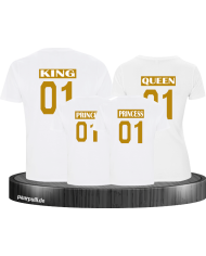 King Queen Prince Princess Familienlook weiß gold