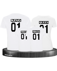 King Queen Prince Princess Familienlook  weiß schwarz