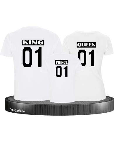 King Queen Prince Familienlook weiß schwarz King Queen Prince Familienlook weiß schwarz