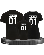 King Queen Prince Familienlook weiß schwarz