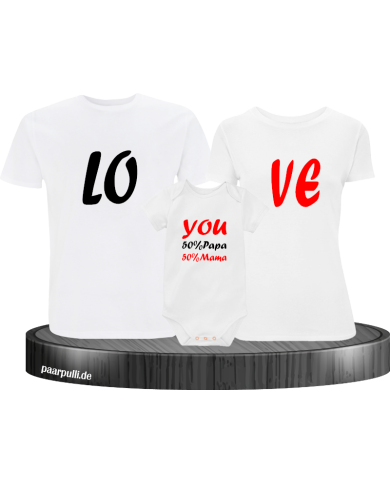 Love You Familienlook T-Shirts weiß Love You Familienlook T-Shirts weiß