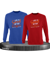Life is good after Coffee Sweatshirt blau rot