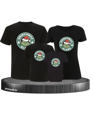 Christmas Blend 4er Familienset T-Shirts mit  Babybody Christmas Blend 4er Familienset T-Shirts mit  Babybody