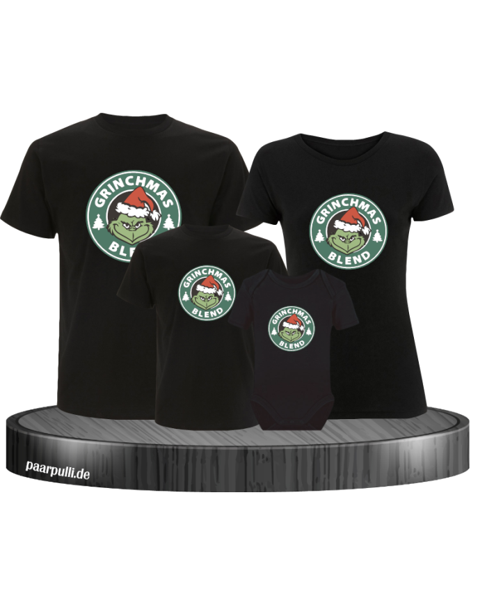 Christmas Blend 4er Familienset T-Shirts mit  Babybody
