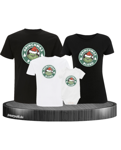 Christmas Blend 4er Familienset T-Shirts mit  Babybody Christmas Blend 4er Familienset T-Shirts mit  Babybody