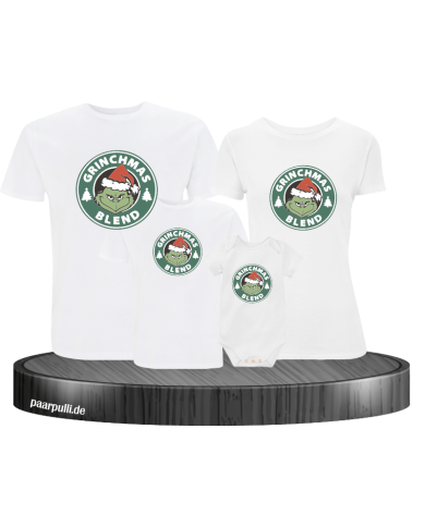 Christmas Blend 4er Familienset T-Shirts mit  Babybody Christmas Blend 4er Familienset T-Shirts mit  Babybody