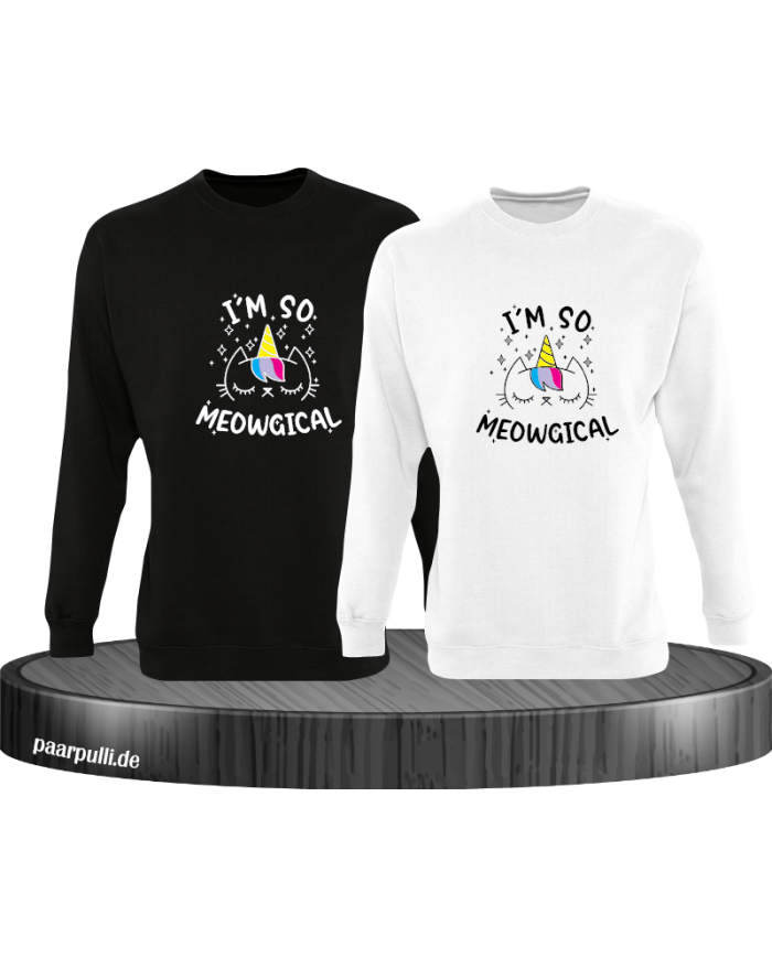 Meowgical Sweatshirt schwarz weiß