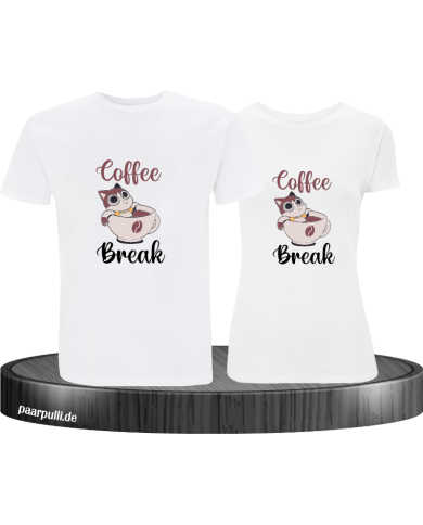 Coffee Break Pärchen T-Shirt weiß Coffee Break Pärchen T-Shirt weiß