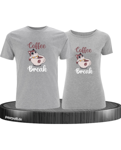 Coffee Break Pärchen T-Shirt grau Coffee Break Pärchen T-Shirt grau