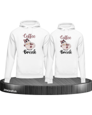 Coffee Break Hoodie weiß