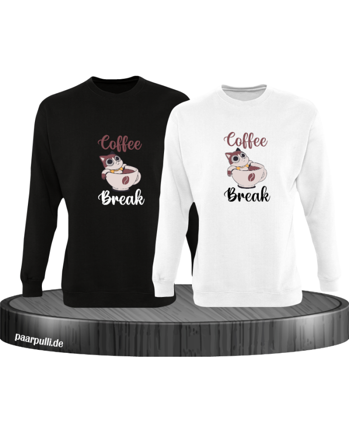 Coffee Break Sweatshirt schwarz weiß