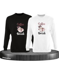 Coffee Break Sweatshirt schwarz weiß