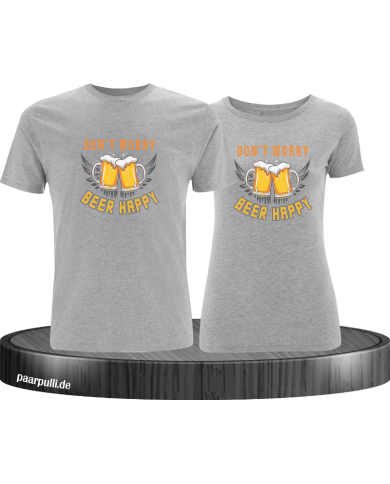 Beer Happy Pärchen T-Shirt grau Beer Happy Pärchen T-Shirt grau