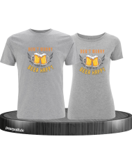 Beer Happy Pärchen T-Shirt grau