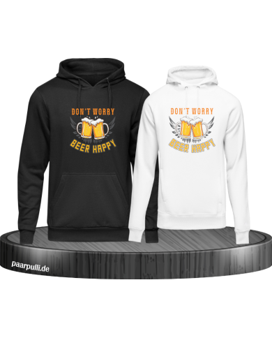 Beer Happy Hoodie schwarz weiß Beer Happy Hoodie schwarz weiß