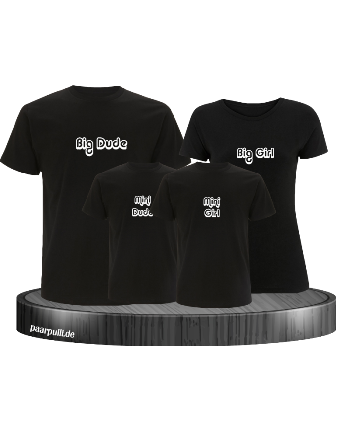 Big Dude Mini Dude Big Girl Mini Girl T-Shirts als Familienlook