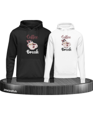 Coffee Break Hoodie schwarz weiß