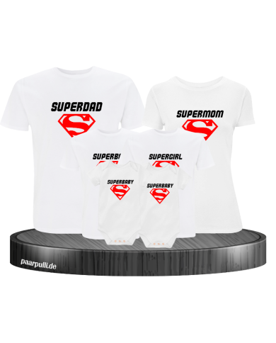6er Set Superfamilie Partnerlook T-Shirts 6er Set Superfamilie Partnerlook T-Shirts