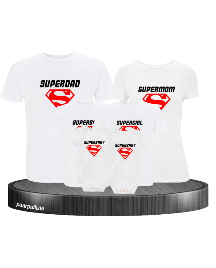 6er Set Superfamilie Partnerlook T-Shirts
