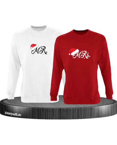 Mr. and Mrs. Sweatshirt weiß rot Mr. and Mrs. Sweatshirt weiß rot
