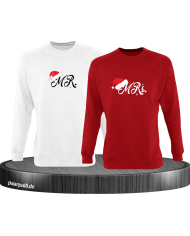 Mr. and Mrs. Sweatshirt weiß rot
