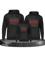 Daddy Claus, Mama Claus, Little Claus 3er Familienlook Hoodies