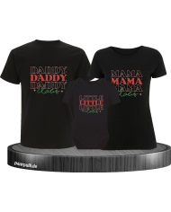 Daddy Claus, Mama Claus, Little Claus 3er Familienset T-Shirts mit  Babybody