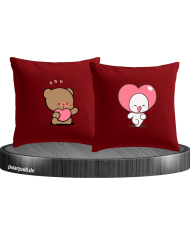 Milk and Mocha Herz Kissenbezüge Set