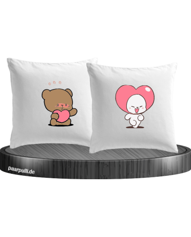 Milk and Mocha Herz Kissenbezüge Set Milk and Mocha Herz Kissenbezüge Set
