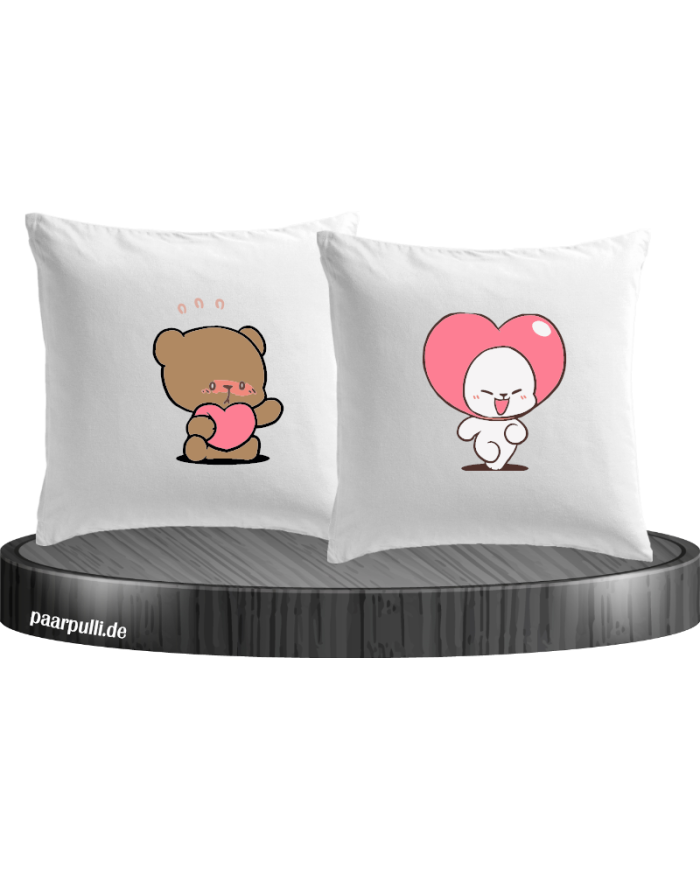 Milk and Mocha Herz Kissenbezüge Set