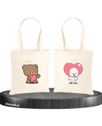 Milk and Mocha Herz Jutebeutel Set Milk and Mocha Herz Jutebeutel Set