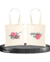 Together Forever Rose Jutebeutel Set