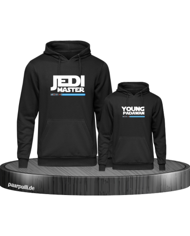 Jedi Master und Young Padawan Vater Kind Partnerlook Hoodies Jedi Master und Young Padawan Vater Kind Partnerlook Hoodies