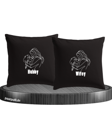 Hubby and Wifey Kissenbezüge Set Hubby and Wifey Kissenbezüge Set
