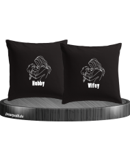 Hubby and Wifey Kissenbezüge Set