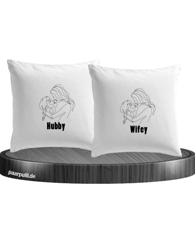 Hubby and Wifey Kissenbezüge Set Hubby and Wifey Kissenbezüge Set